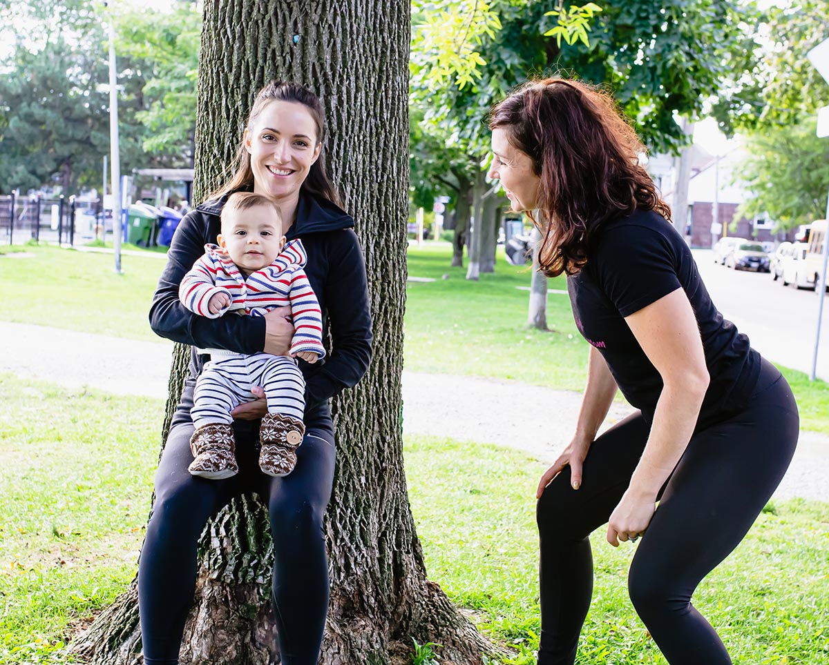 mightymom-stroller-strong-baby-mom-outdoor Mother with Child Outdoors Jessica Sennet Mighty Mom Prenatal Postpartum Mom & Baby Fitness Programs Toronto Ontario Online Fitness for Mothers Women