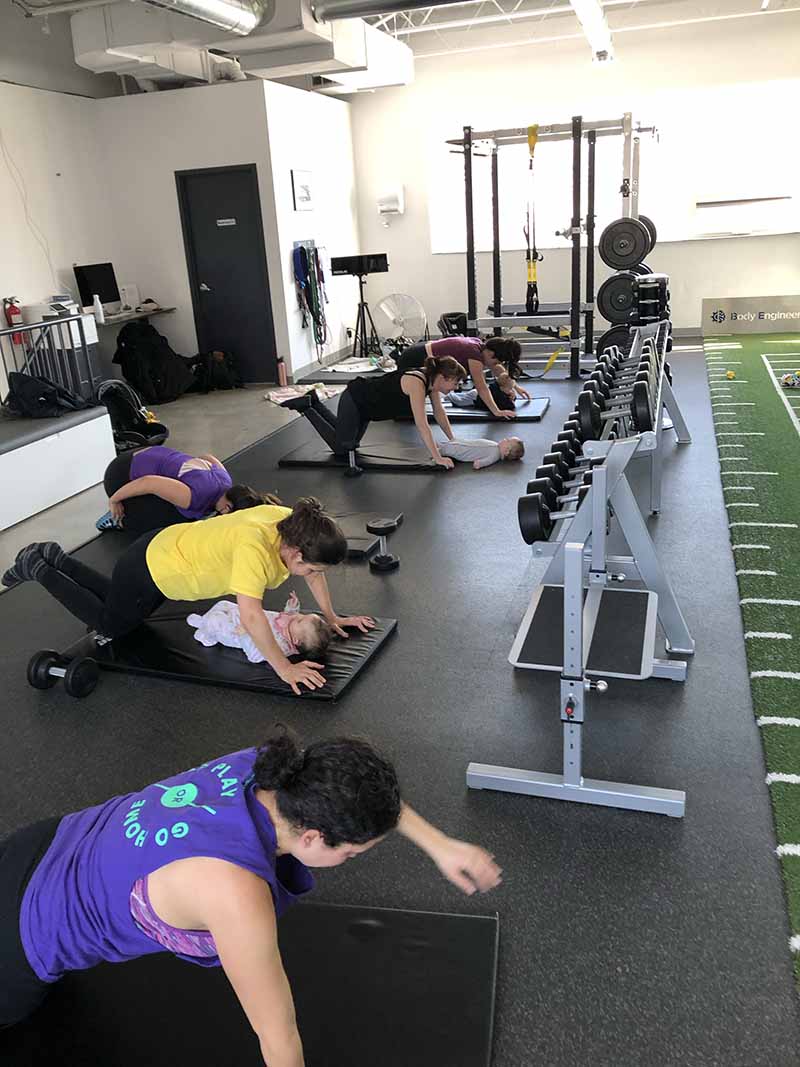 mighty-mom-etobicoke-postpartum-prenatal-fitness-cecilia-campos-stroller-strong-training-indoor